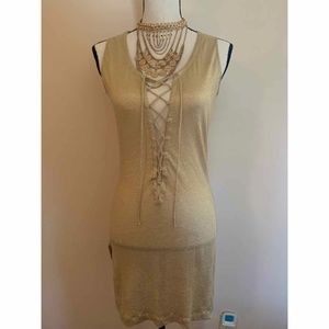 NWT Luli Fama Gold Spirit of Fairy Cover-up Dress